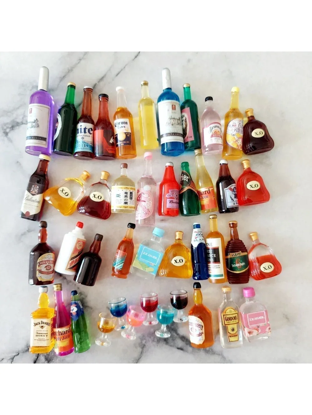 8pcs Miniature Wine Beer Bar Drinks